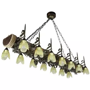 Подвесная люстра Тарьсма Лоза-14П янтарь LZ14PLPTRH140TK с цветами