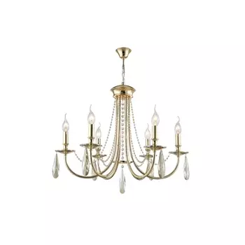 Подвесная люстра Crystal Lux VICTORIA SP6 GOLD/AMBER в виде свечи