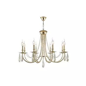 Подвесная люстра Crystal Lux VICTORIA SP8 GOLD/AMBER в виде свечи