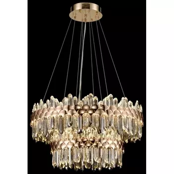 Подвесная люстра каскадная хрусталь с пультом LED Wertmark Debora WE104.03.323