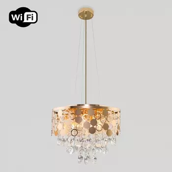Подвесная/потолочная люстра хрустальная с управлением смартфоном 10123/6 Eurosvet Lianna золото