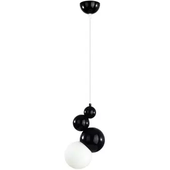 Подвесной светельник Lumion Blasen 6566/1A черный/белый матовый/металл/стекло E27 1*40W 220V шарики