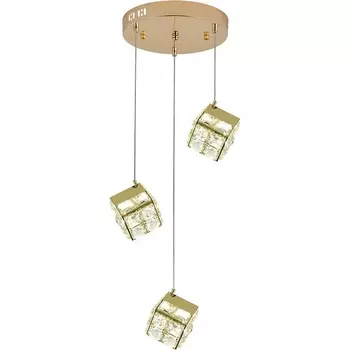 Подвесной светильник LED (12048/3P Gold) Indigo Radioso V000134L форма куба
