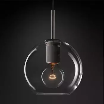 Подвесной светильник Rh Utilitaire Globe Pendant Black ImperiumLoft 40,2334 (123651-22) в форме шара