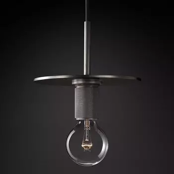 Подвесной светильник Rh Utilitaire Disk Shade Pendant Black ImperiumLoft 40,2343 (123642-22)