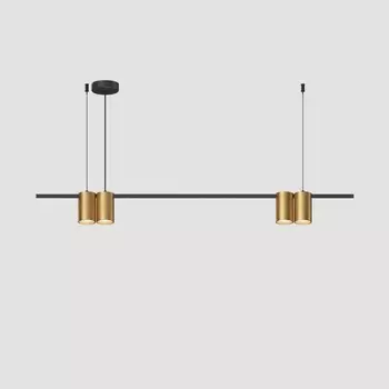 Подвесной светильник Denkirs Orbit DK4061-BK+SG 4xGU10 LED до 15 Вт, черный + сатинированное золото