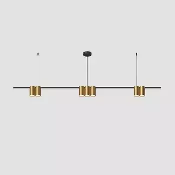 Подвесной светильник Denkirs Orbit DK4063-BK+SG 7xGU10 LED до 15 Вт, черный + сатинированное золото