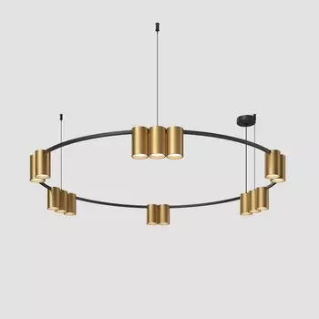 Подвесной светильник Denkirs Orbit DK4067-BK+SG 15xGU10 LED, до 15 Вт, черный + сатинированное золото