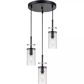 Подвесной светильник Escada Avolto 10191/3 3х40Вт Е14, металл/стекло, черный