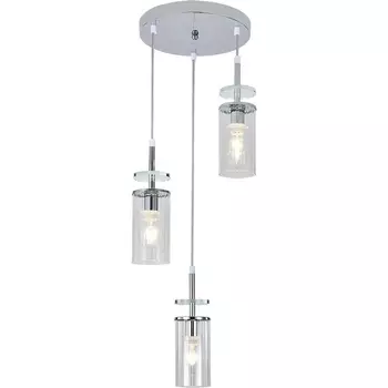 Подвесной светильник Escada Avolto 10191/3 Chrome 3x40Вт E14, металл/стекло, хром