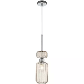 Подвесной светильник Escada Gloss 1141/1S Chrome/Beige 1x60Вт E14, металл/стекло, хром/бежевый