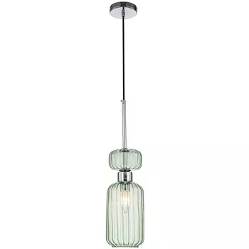 Подвесной светильник Escada Gloss 1141/1S Chrome/Green 1x60Вт E14, металл/стекло, хром/зеленый