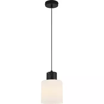 Подвесной светильник Escada Lord 2133/1S 1x60Вт E27, металл/стекло, чёрный мрамор/белый