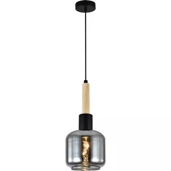 Подвесной светильник Escada Skald 1109/1S Black 1x40 E14, металл/стекло/дерево, черный/дымчатый