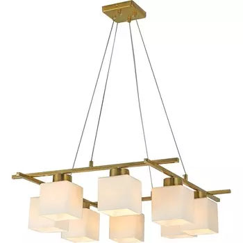 Подвесной светильник Escada Spacium 2136/8S 8x40Вт E27, металл/стекло, медь, белый матовый плафон