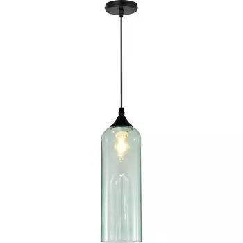 Подвесной светильник Escada Yumbilla 2110/1S Green 1х40Вт Е27, металл/стекло, черный, зеленый плафон