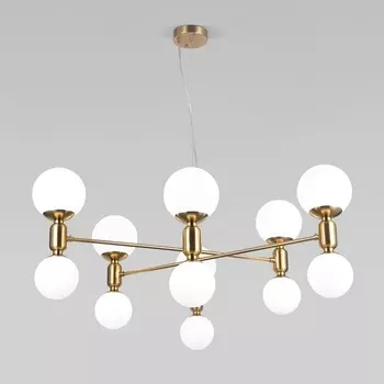 Подвесной светильник Eurosvet Bubble 30182 латунь (Умный дом, Алиса, WiFi, голосовое управление) шарики