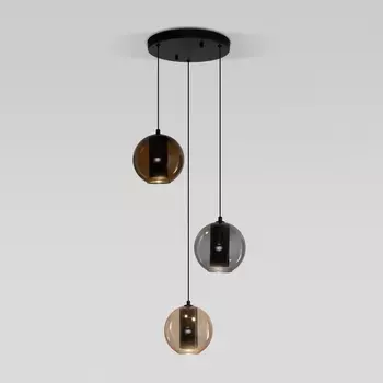 Подвесной светильник Eurosvet Cobble 50258/3 LED дымчатый/ бежевый/ шоколад шарики