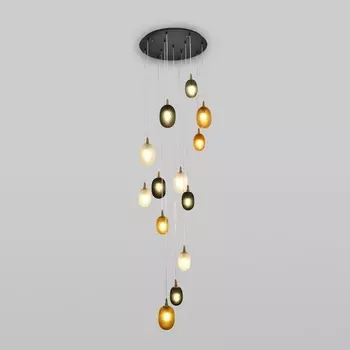 Подвесной светильник Eurosvet Pineapple 50266 дымчатый/прозрачный/янтарный (Умный дом, Алиса, WiFi, голосовое управление)