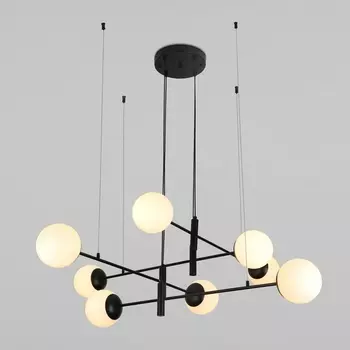 Подвесной светильник Eurosvet Planet 70146/8 черный (Умный дом, Алиса, WiFi, голосовое управление) шарики