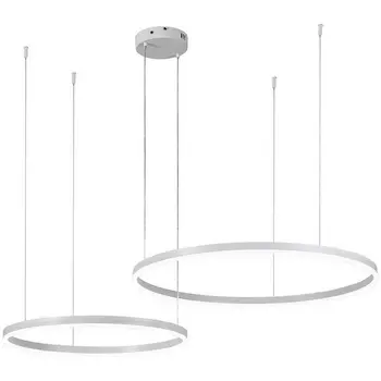 Подвесная люстра (+ночной режим) с пультом светодиодная (14001/2P White) Indigo Galass V000029L