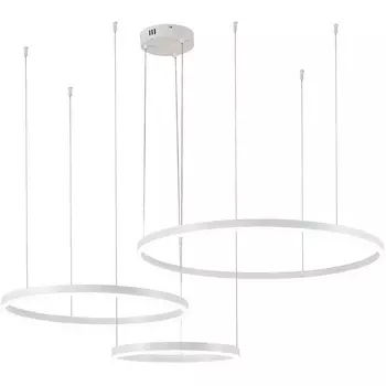 Подвесная люстра (+ночной режим) с пультом светодиодная (14001/3P White) Indigo Galass V000031L