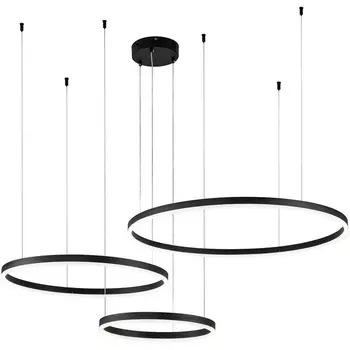 Подвесная люстра (+ночной режим) с пультом светодиодная (14001/3P Black) Indigo Galass V000032L