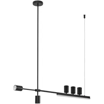 Подвесной светильник асимметричный Kink Light Рия черный 07618-150,19 GU10 5*5W+Led 15W (4000K)