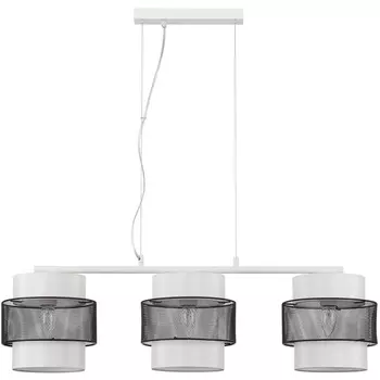 Подвесной светильник Lumion Animaisa 8002/3A белый, черный металл/металл, текстиль Е27 3*60W 220V