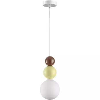 Подвесной светильник Lumion Bonbones 6557/1 белый/белый, коричневый, персиковый/металл/металл, стекло G9 1*20W 220V