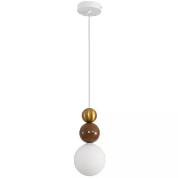 Подвесной светильник Lumion Bonbones 8257/1 золото/коричнеый/белый, металл/стекло G9 1*20W 220V шарики