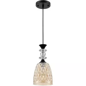 Подвесной светильник Lumion Elenika 8056/1А черный/амбер металл/стекло E27 1*60W 220V