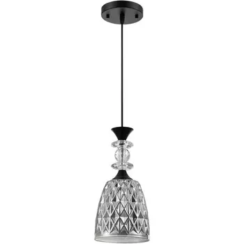 Подвесной светильник Lumion Elenika 8057/1А черный/смоки металл/стекло E27 1*60W 220V