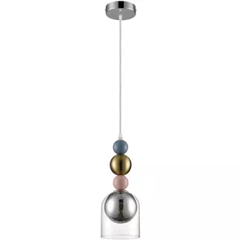 Подвесной светильник из бусин Lumion Gallo 8066/1A хром/серый/прозрачный, металл/стекло G9 1*20W 220V