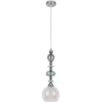 Подвесной светильник Lumion Ganna 8294/1A хром/белый/прозрачный, металл/стекло/хрусталь E27 1*60W 220V