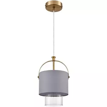 Подвесной светильник Lumion Jane 6592/1 латунь/серый, металл/текстиль, стекло E14 1*40W 220V