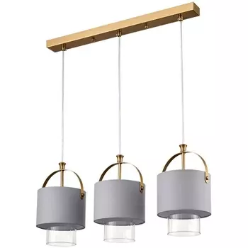 Подвесной светильник Lumion Jane 6592/3A латунь/серый, металл/текстиль, стекло E14 3*40W 220V