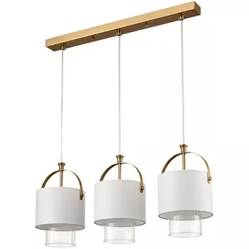Подвесной светильник Lumion Jane 6593/3A латунь/белый, металл/текстиль, стекло E14 3*40W 220V