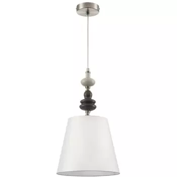 Подвесной светильник Lumion Kentuki 8283/1A никель/белый, металл/керамика/текстиль Е14 1*40W 220V