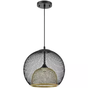 Подвесной светильник Lumion Leonela 8052/1А черный/черный, золото металл/металл E27 1*60W 220V