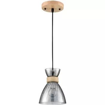 Подвесной светильник Lumion Mirabela 8050/1А дерево/смоки металл/стекло E27 1*60W 220V