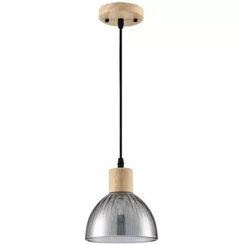 Подвесной светильник Lumion Natana 8053/1А дерево/смоки металл/стекло E27 1*60W 220V