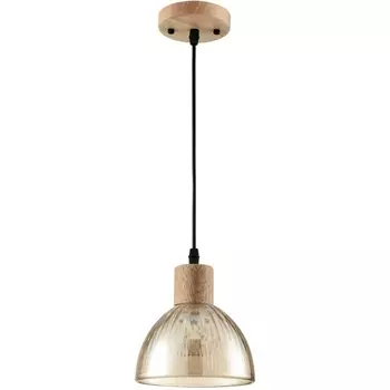 Подвесной светильник Lumion Natana 8054/1А дерево/амбер металл/стекло E27 1*60W 220V