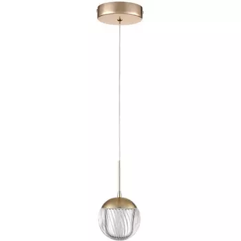 Подвесной светильник Lumion Rimini 8083/1A золото/прозрачный, металл/акрил LED 1*3W 220V в форме шара