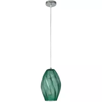 Подвесной светильник Lumion Tide 8290/1A хром/зеленый, металл/стекло E27 1*60W 220V