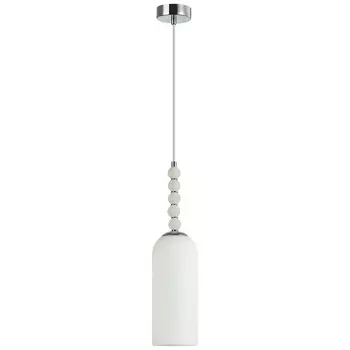 Подвесной светильник Lumion Tracy 8270/1A хром/белый, металл/стекл Е14 1*40W 220V