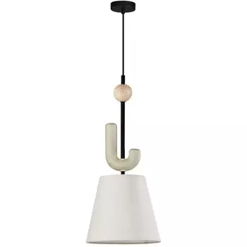 Подвесной светильник Odeon Light Bagel 5410/1 черный матов./бежевый/металл/полирезин/ткань E14 1*40W