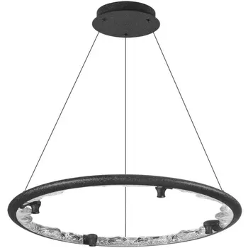Подвесной светильник Odeon Light Cayon 7001/55L черный ice crack/акрил/хрусталь с ПДУ IP20 LED 55W 1873Лм 3000/4000/5700K