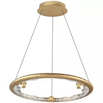 Подвесной светильник Odeon Light Cayon 7002/44L золотой ice crack/акрил/хрусталь с ПДУ IP20 LED 44W 2417Лм 3000/4000/5700K