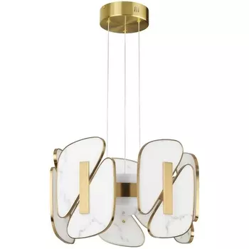 Подвесной светильник Odeon Light Chiara 6638/45L L-VISION металл/золотой/искусственный мрамор/акрил IP20 LED 45W 3000K 220V